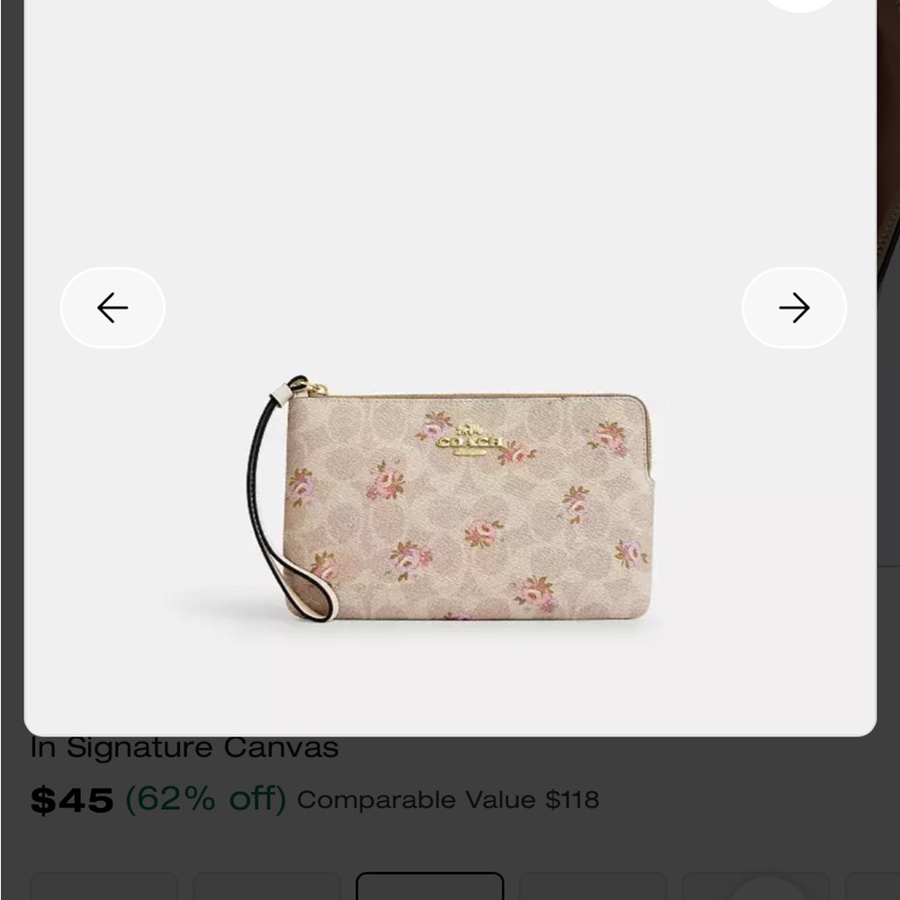 Coach Beige Floral Wristlet - Picture 6 of 6
